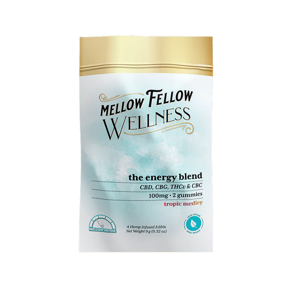 Mellow Fellow Wellness 2pc Gummies 100mg Energy Blend Tropic Medley
