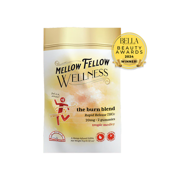 Mellow Fellow Wellness 2pc Gummies 20mg Burn Blend Tropic Medley