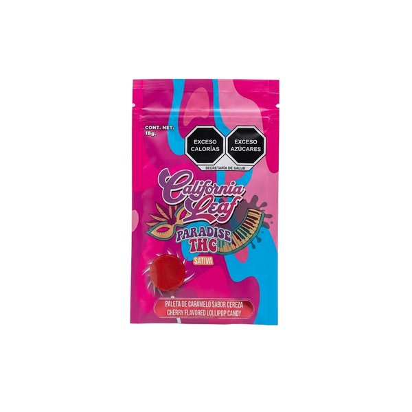 PALETA DE CARAMELO SABOR CEREZA 50MG