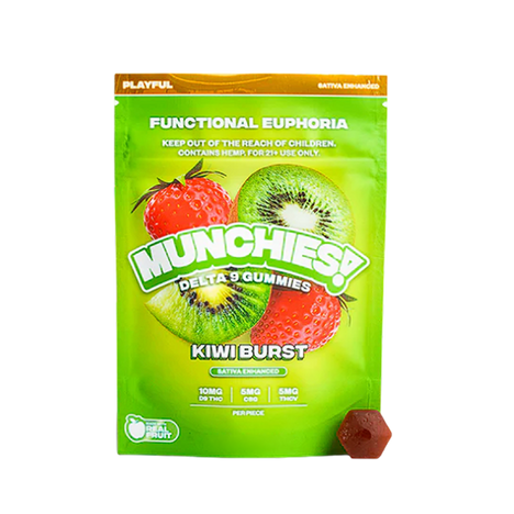 Delta Munchies Gomitas Delta 9  Euphoria  Kiwi Burst  Sativa - Playful 5 piezas