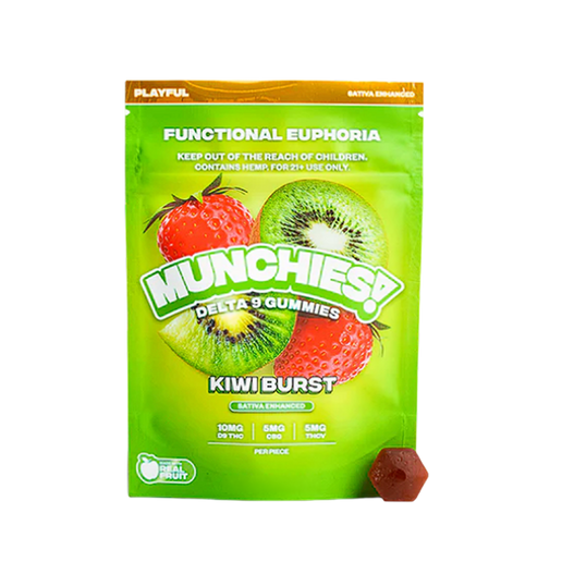 Delta Munchies Gomitas Delta 9  Euphoria  Kiwi Burst  Sativa - Playful 5 piezas