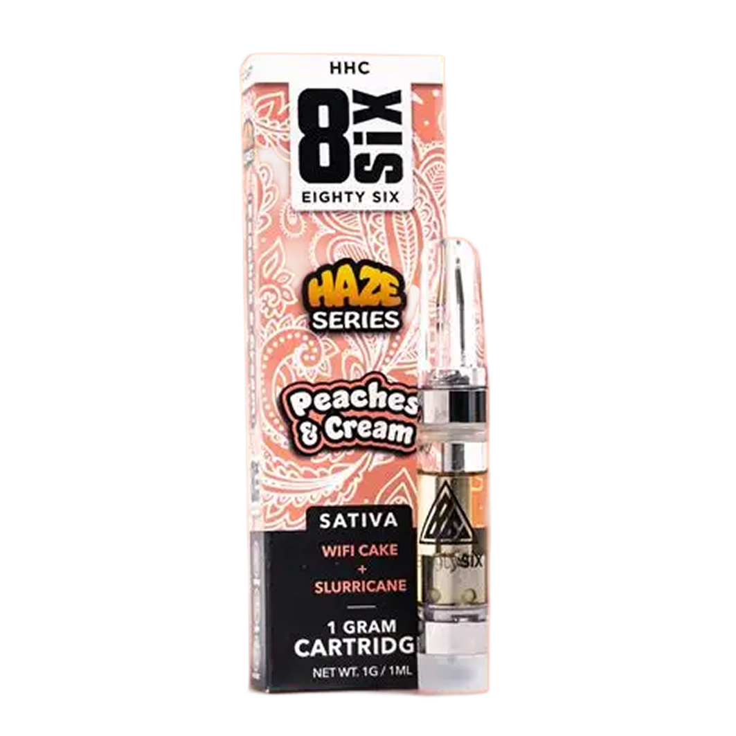 8SIX HAZE SERIES HHC CARTUCHO 1 GRAMO SATIVA DE DURAZNO Y CREMA