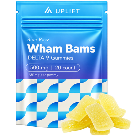 THC Uplift Wham Bams Delta-9 Gummies Blue Razz (20 pz / 500mg Total)