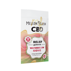 MELLOW FELLOW RELIEF GUMMIES 2PZ EDIBLES 100MG CBD WATERMELON-1