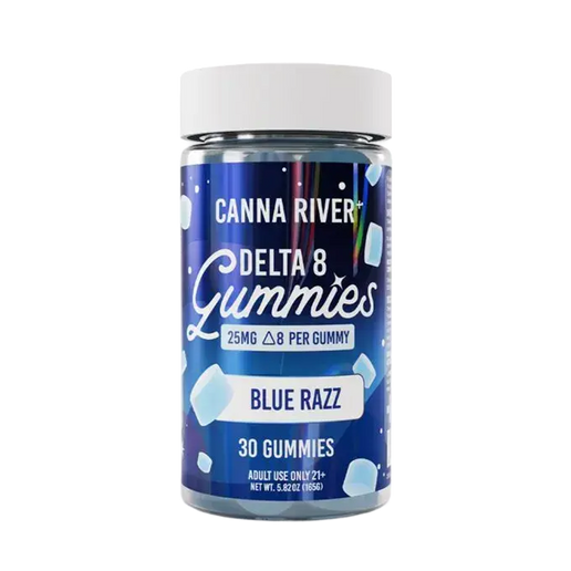 THC Canna River Delta 8 Gummies Blue Razz (30 pz / 25mg por Gomita)