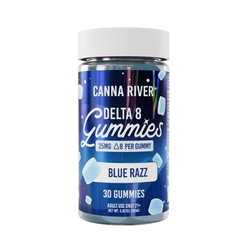 Canna River Delta 8 Gummies Blue Razz (30 pz / 25mg por Gomita)-1