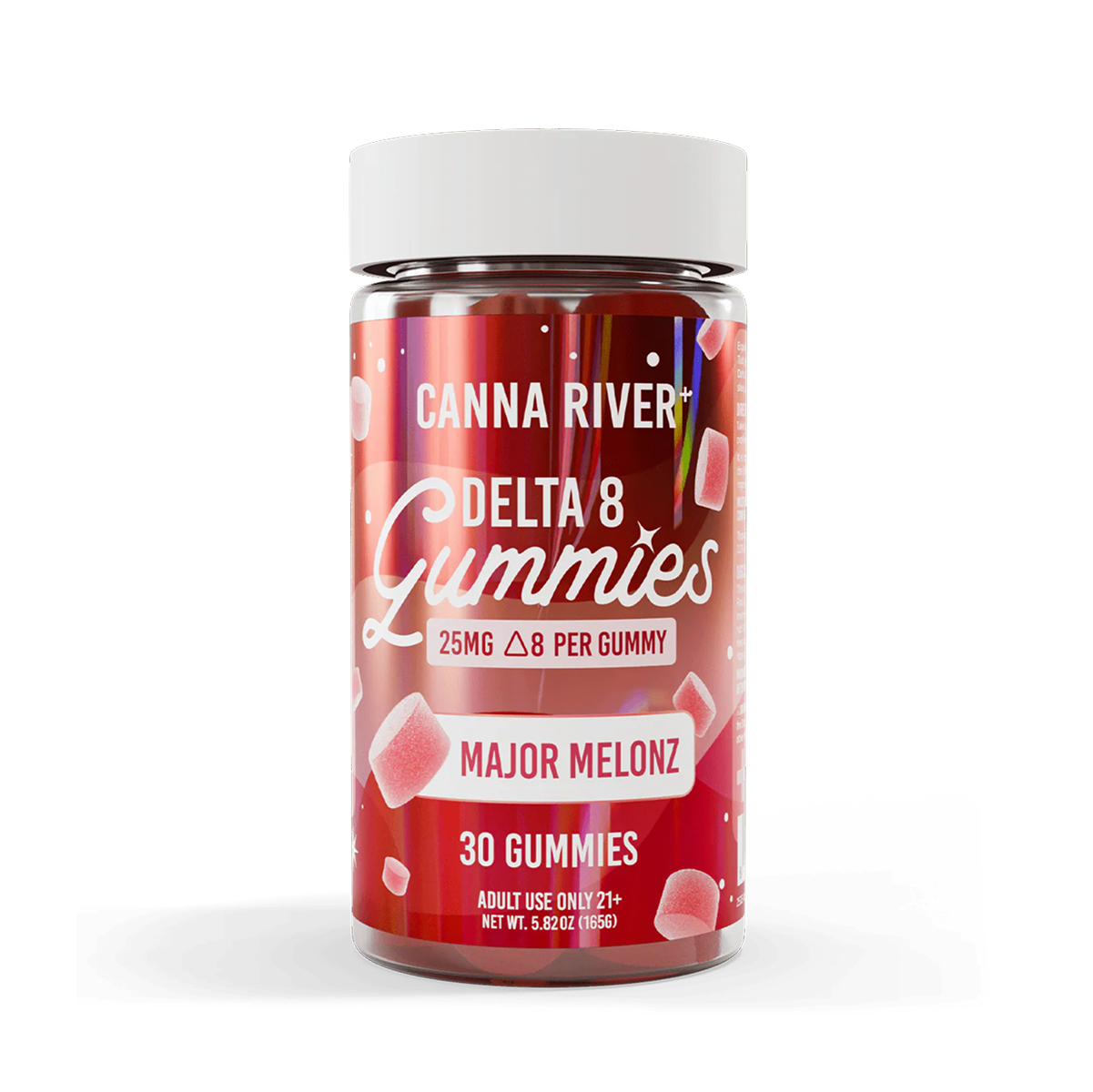 Gomitas Canna River Delta 8 - Major Melonz (25mg por gomita / 30 piezas)