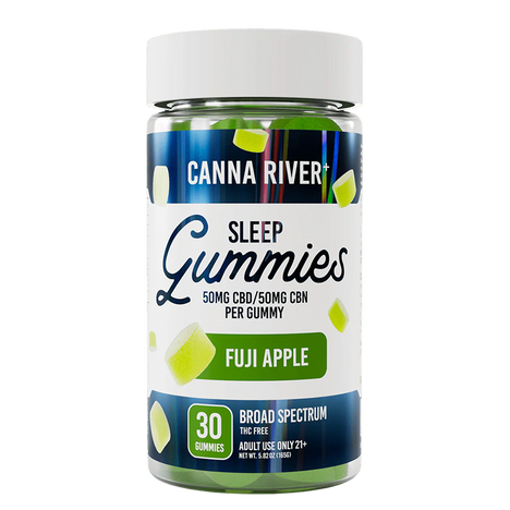 Canna River Broad Spectrum Sleep Gummies Fuji Apple: 50mg CBD + 50mg CBN (30 pz)