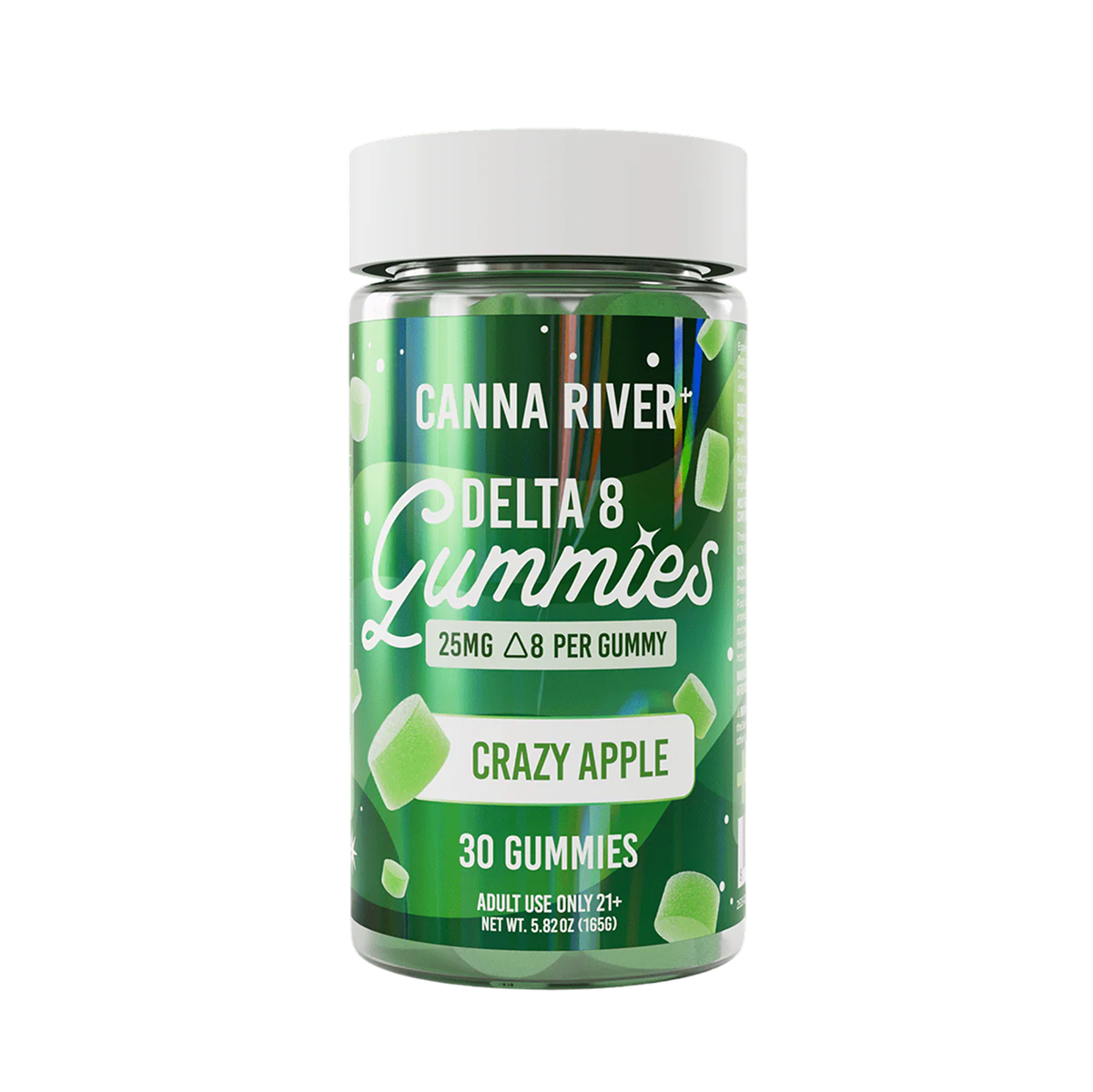 Canna River Delta-8 Gummies Crazy Apple (30 pz / 25mg por Gomita)