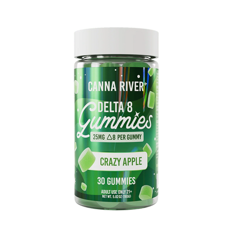 THC Canna River Delta-8 Gummies Crazy Apple (30 pz / 25mg por Gomita)