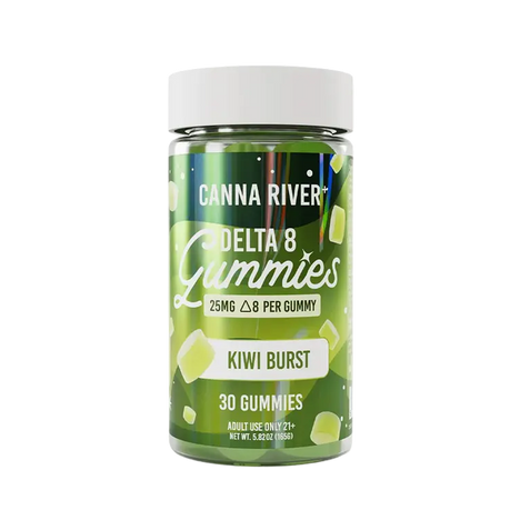 THC Gomitas Canna River Delta 8 - Kiwi Burst (25mg por gomita / 30 piezas)