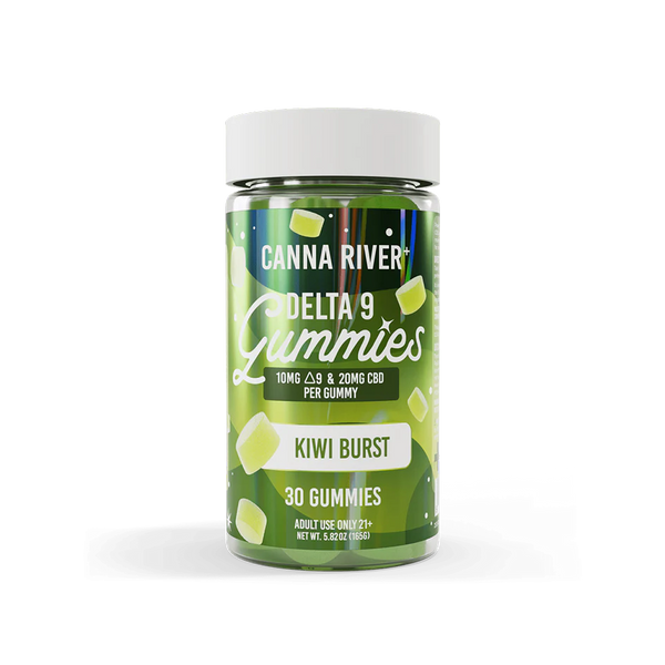 Canna River Delta-9 + CBD Gummies Kiwi Burst (30 pz / Fórmula de Espectro Completo)