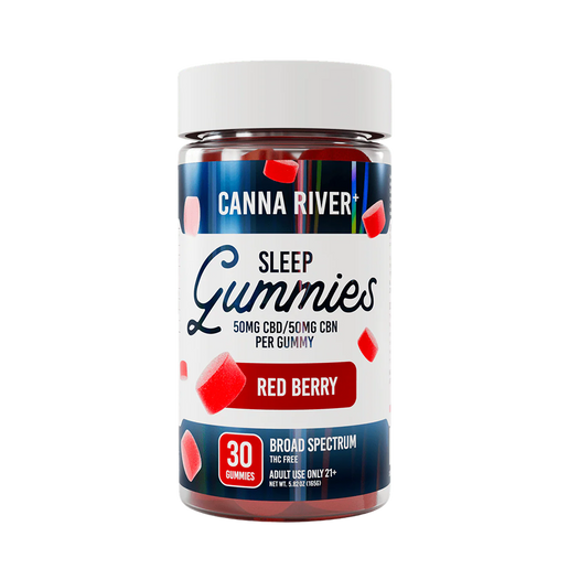 Canna River Broad Spectrum Sleep Gummies Red Berry: 50mg CBD + 50mg CBN (30 pz)