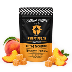 Coastal Clouds Sweet Peach D9 THC Gummies + CBD Hybrid-1
