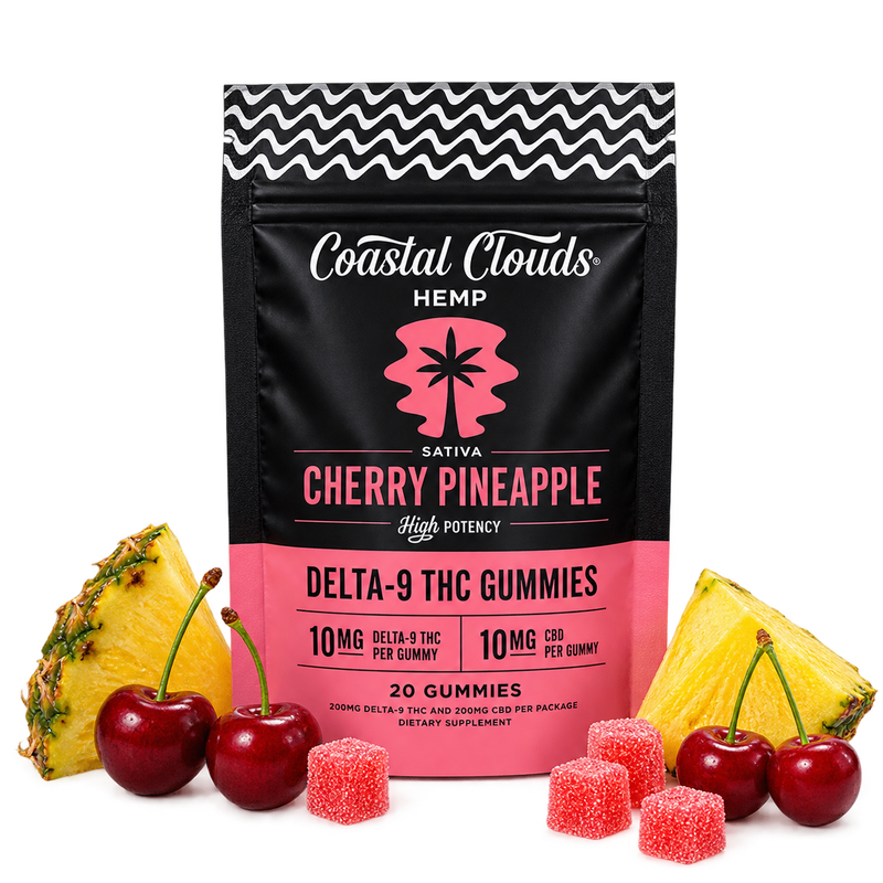 Coastal Clouds Cherry Pineapple D9 THC Gummies + CBG Sativa-1