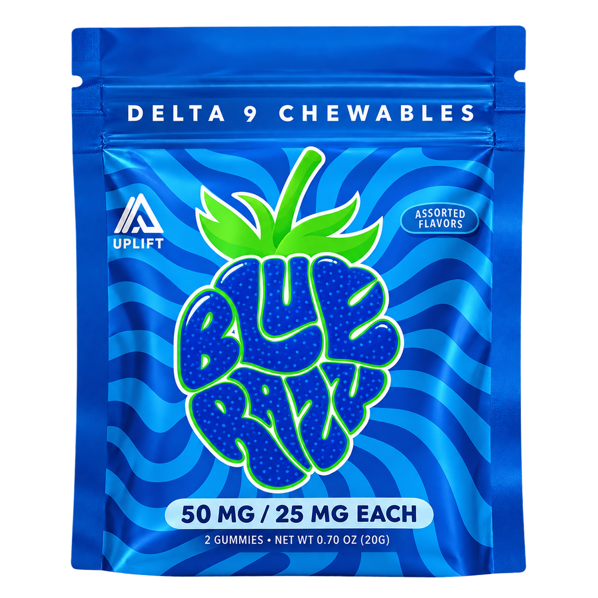 Uplift D9 Blue Raspberry Chews Box 50mg-1