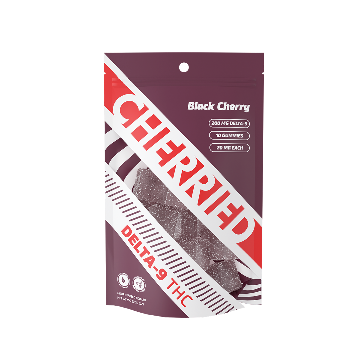 Cherried 10pc Edibles 200mg Delta 9 Black Cherry-1