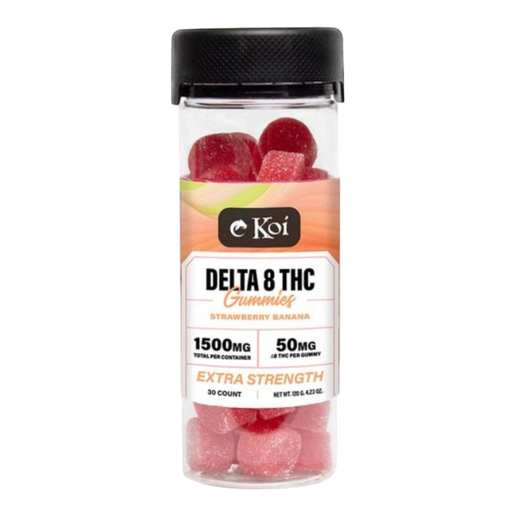 Koi Extra Strength Delta 8 Gummies Strawberry Banana 50mg 30pz