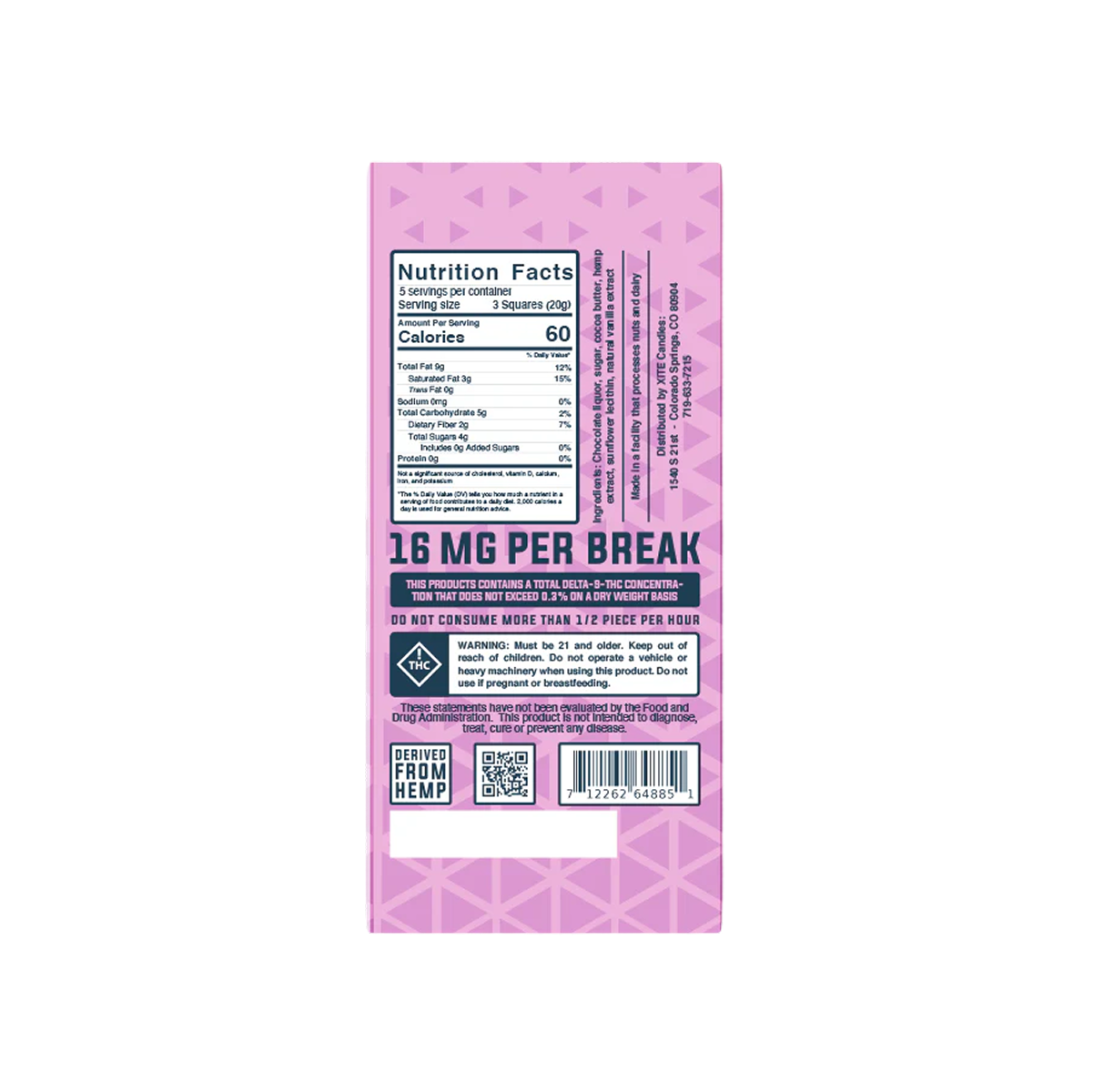 D9 Dark Chocolate Bar large bars-XITE THC-2