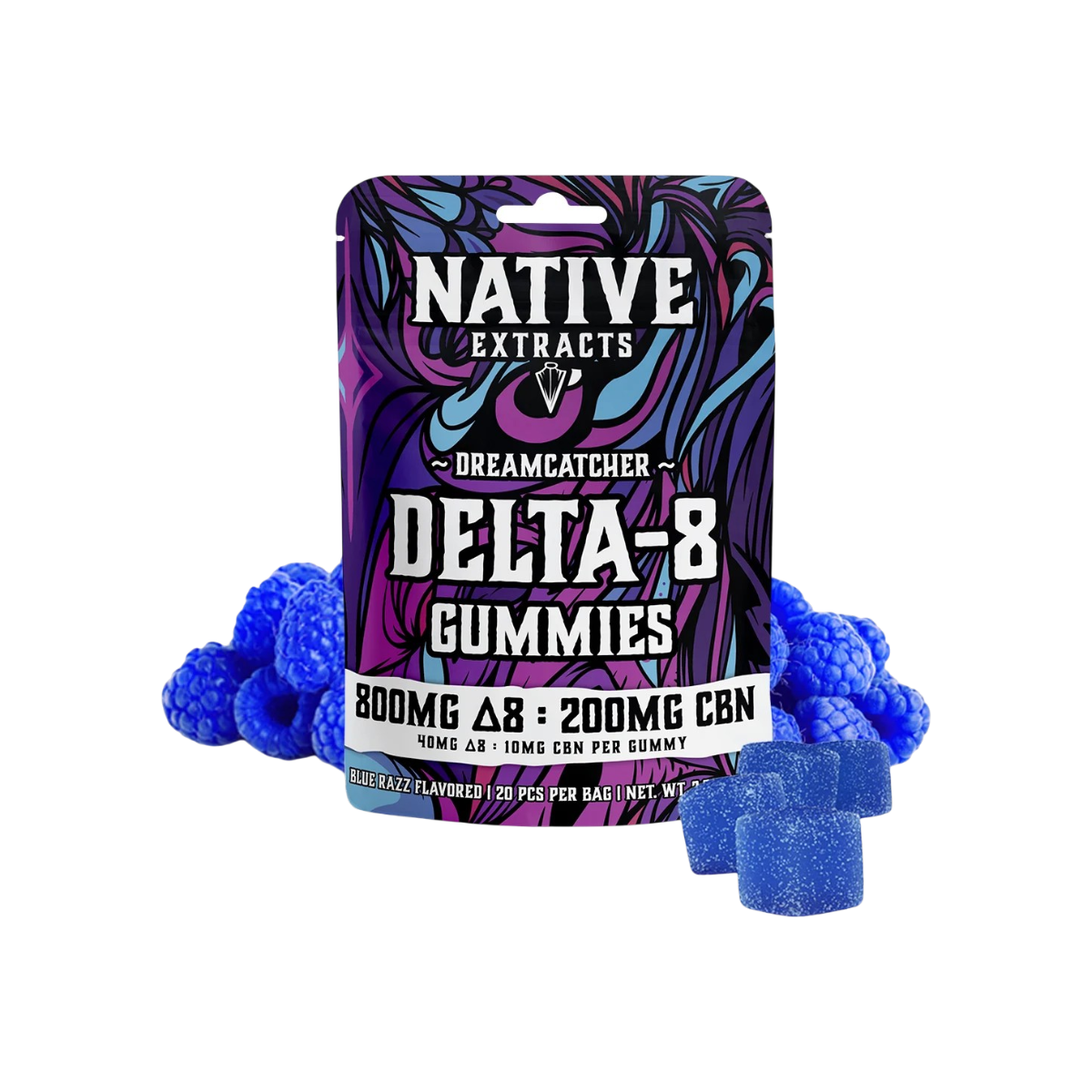 THC CBN  Ert "Dreamcatcher" - 800mg Delta-8 : 200mg CBN - Blue Razz (Sleep)