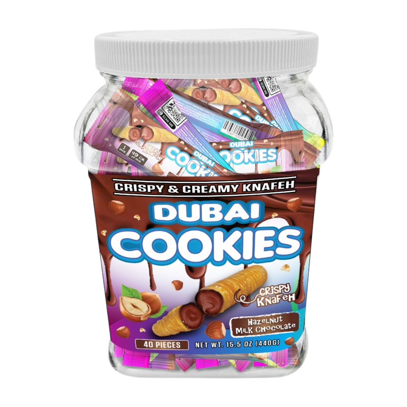 Dubai Cookies Crispy & Creamy Knafeh 1pz Snacks Hazelnut Milk Chocolate Sin THC-2