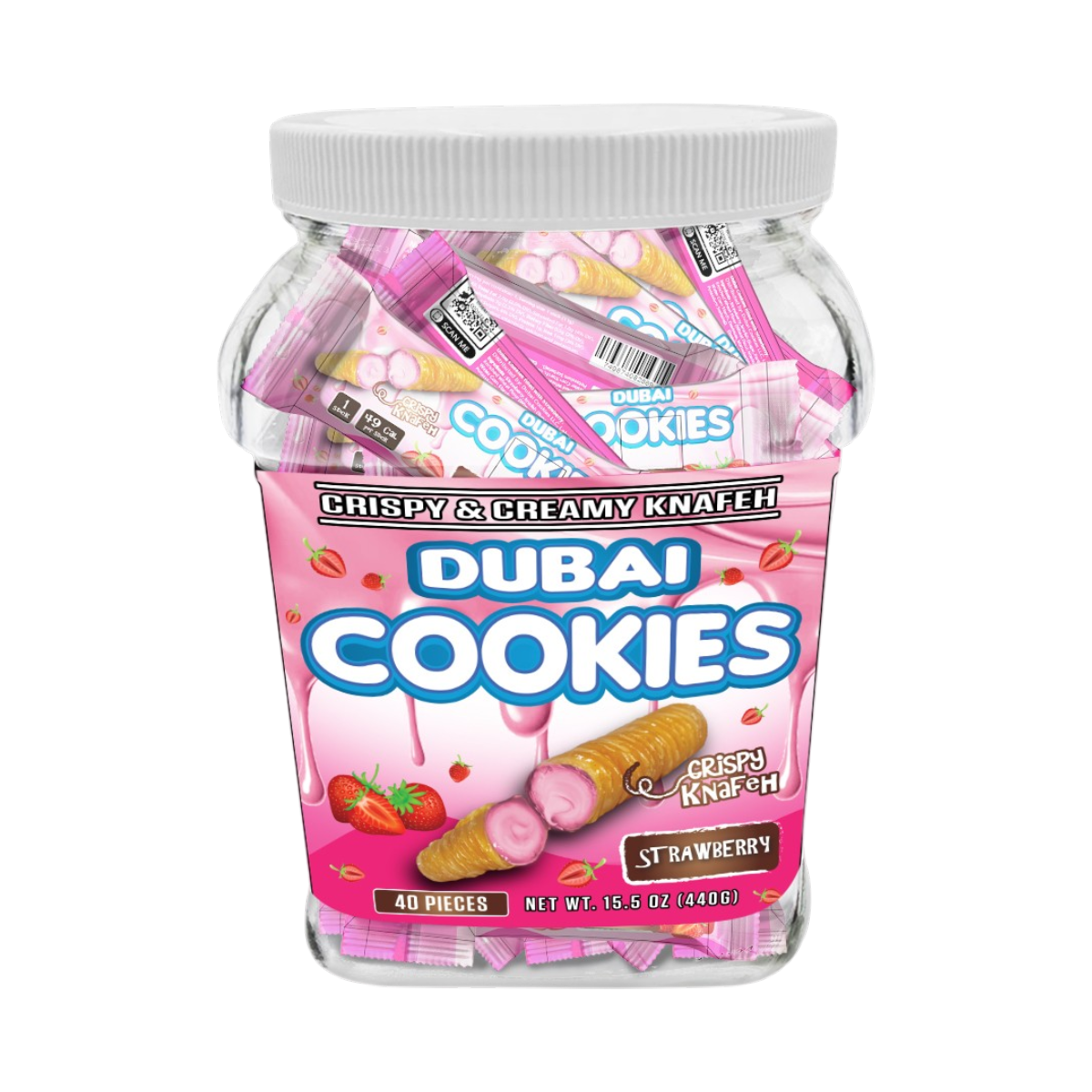 Dubai Cookies Crispy & Creamy Knafeh 1pz Snacks Strawberry Sin THC-2