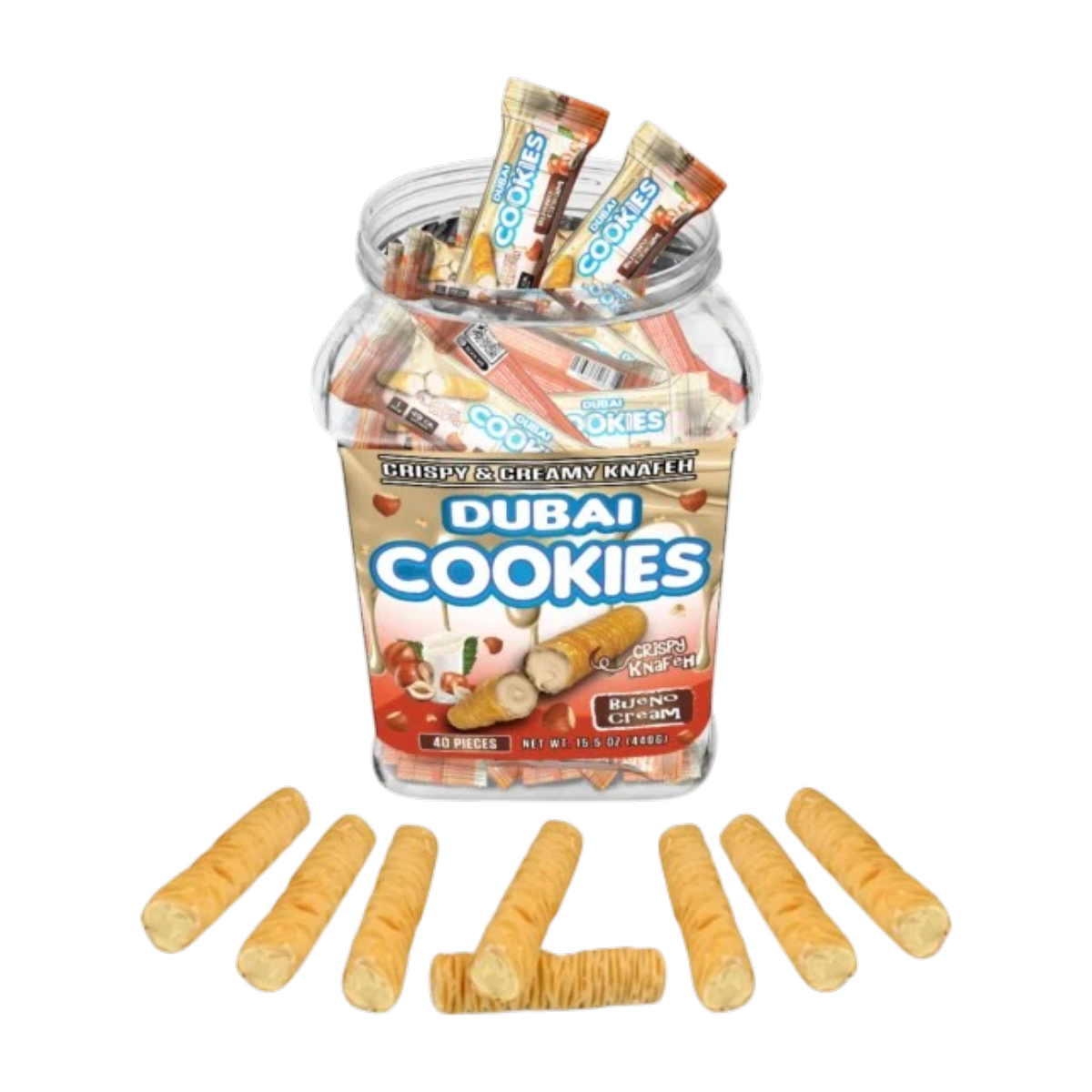 Dubai Cookies Crispy & Creamy Knafeh 1PZ Snacks Bueno Cream Sin THC
