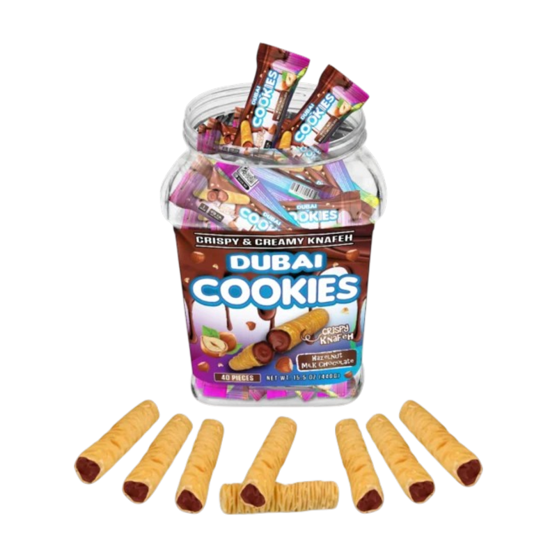 Dubai Cookies Crispy & Creamy Knafeh 1pz Snacks Hazelnut Milk Chocolate Sin THC-1