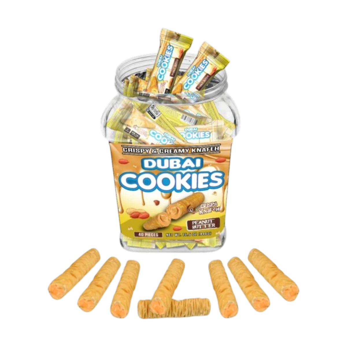 Dubai Cookies Crispy & Creamy Knafeh 1pz Snacks Peanut Butter-1