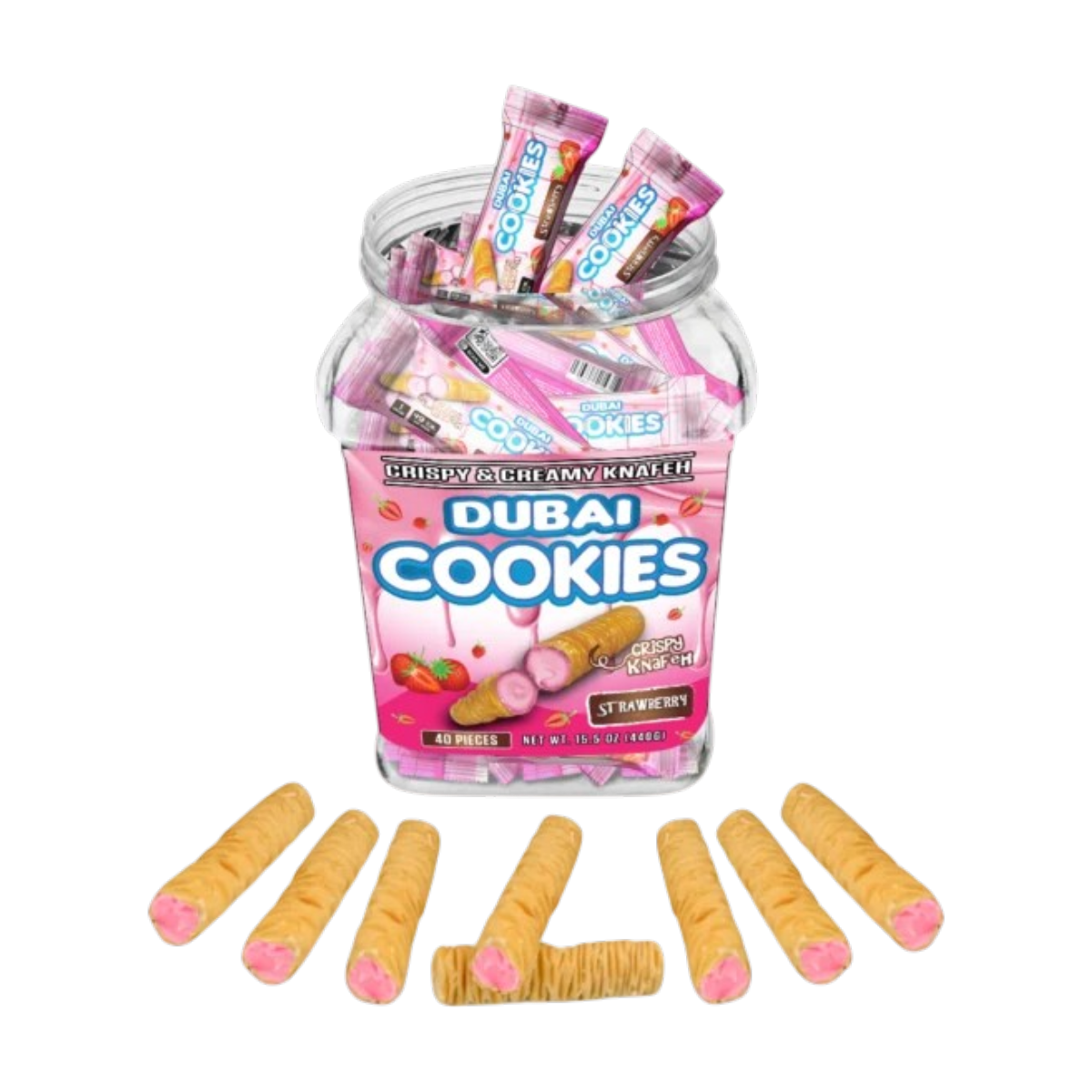Dubai Cookies Crispy & Creamy Knafeh 1pz Snacks Strawberry Sin THC