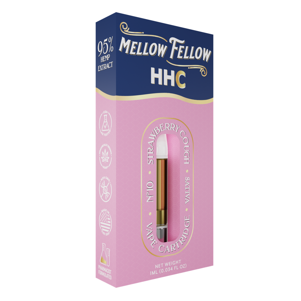 Mellow Fellow Classic Cartridge 1ml HHC Strawberry Cough (sativa)
