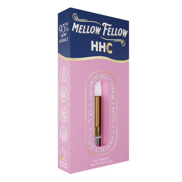 Mellow Fellow Classic Cartridge 1ml HHC Strawberry Cough (sativa)