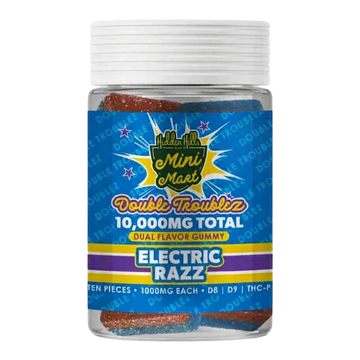 THCP Electric Razz Hidden Hills Mini Mart Double Troublez Gummies 10G