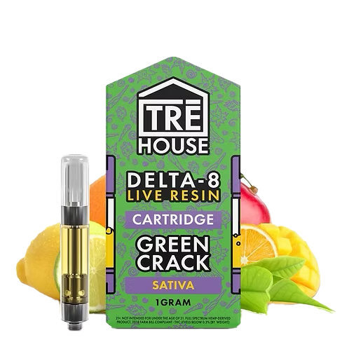 TRE House Cartridge Green Crack (Live Resin/Delta 8)-1