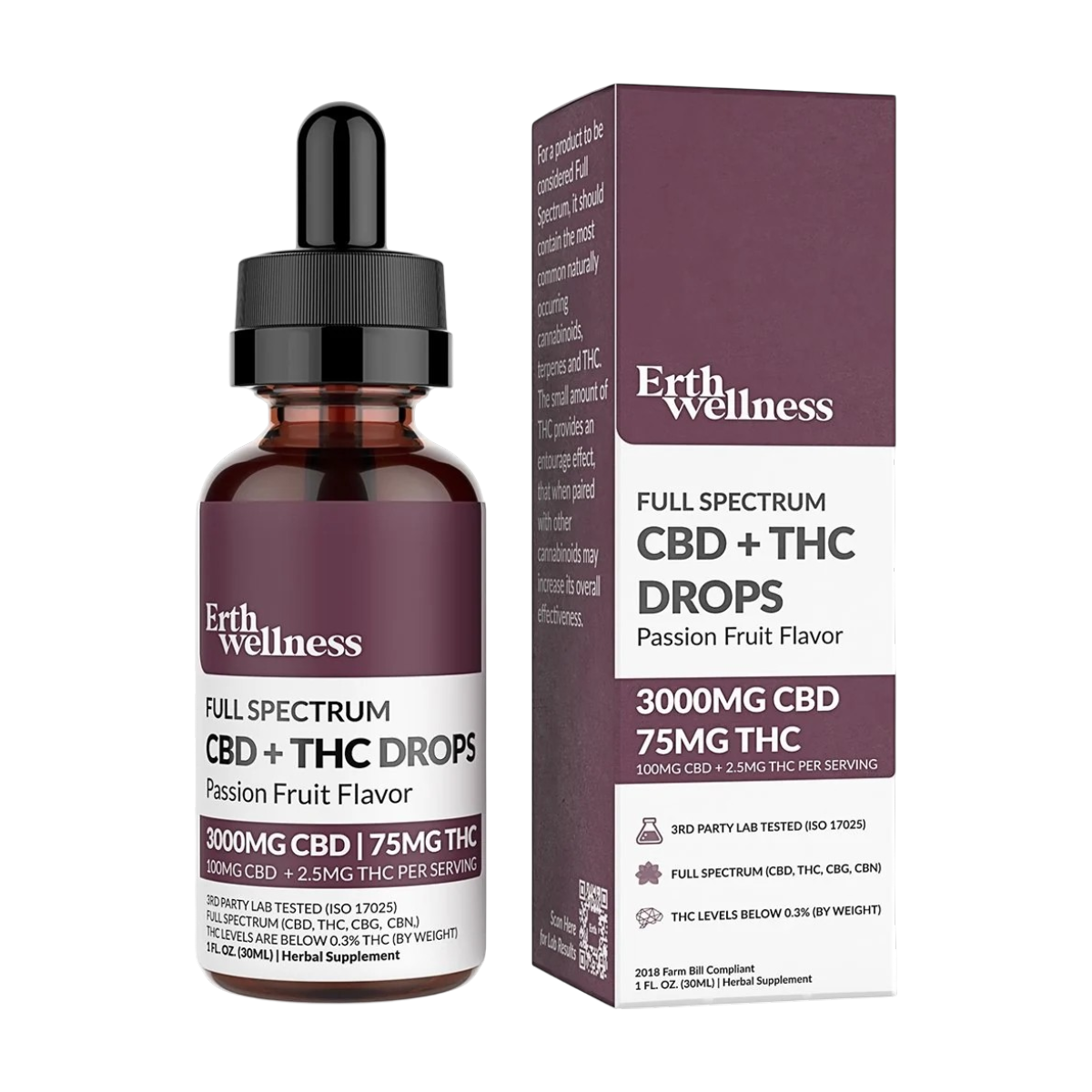 CBN:CBG Full Spectrum CBD + THC RELIEF Drops 3000MG Passion Fruit-1