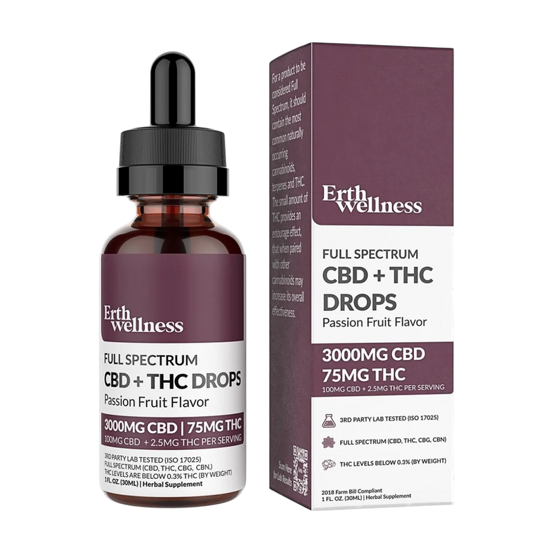 CBN:CBG Full Spectrum CBD + THC RELIEF Drops 3000MG Passion Fruit-1