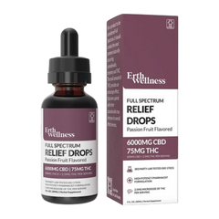CBD + THC Erth Full Spectrum Relief Drops 6000MG Passion Fruit-1