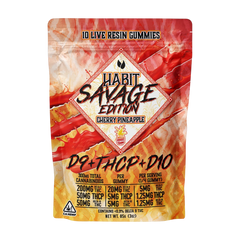 THCP Habit Gummy  Savage Cherry Pineapple 10 Gomitas Delta 9  20 mg, Delta 10 THC 5 mg, THCP 5 mg-1