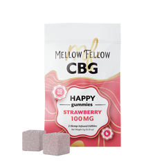 MELLOW FELLOW HAPPY GUMMIES 2PZ EDIBLES 100MG CBG STRAWBERRY-2