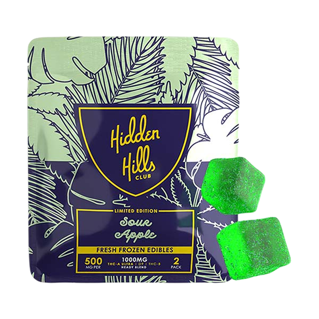 HIDDEN HILLS HEADY BLEND GUMMIES DISPLAY SOUR APPLE