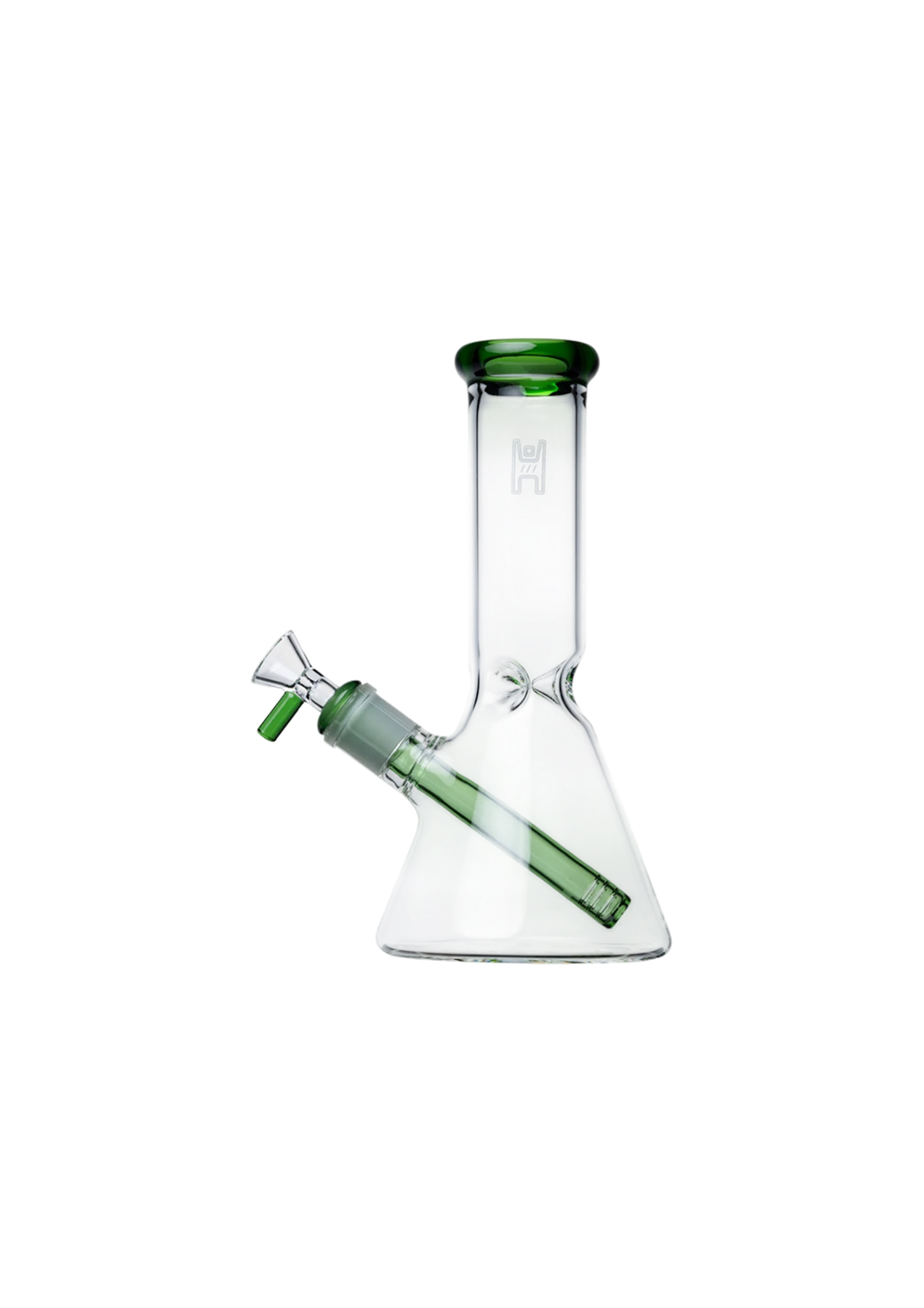 HUMAN GRADE BEAKER 9" GREEN ACCENT