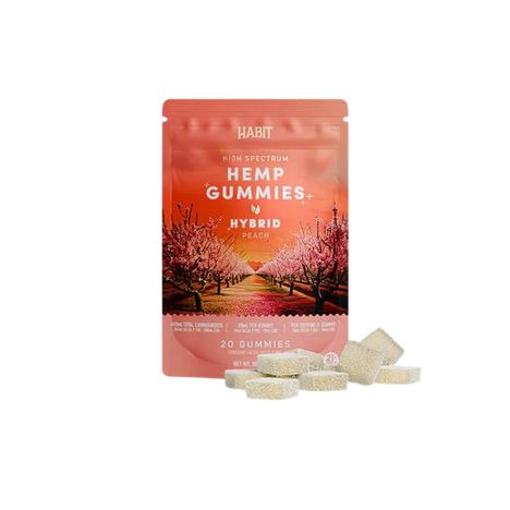Habit | Gomitas Delta 9 THC 10 mg/pza + CBD 10 mg/pza | Peach - Hybird | 20 piezas