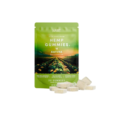 Habit | Gomitas Delta 9 THC 10 mg/pza + CBD 10 mg/pza | Watermelon | 20 piezas
