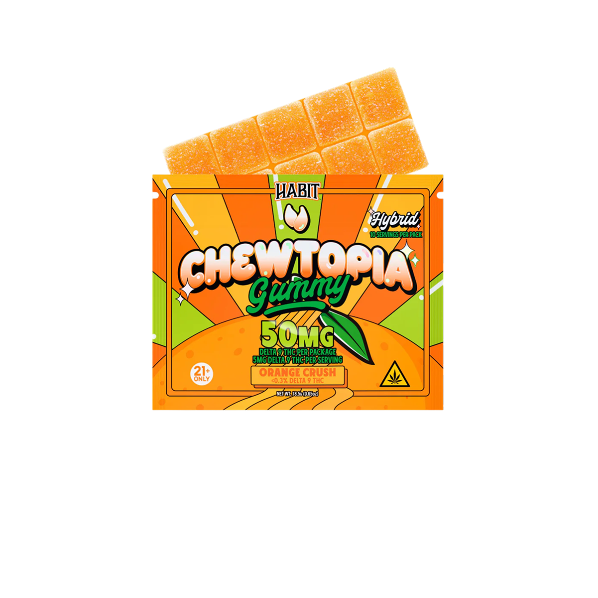 Habit Gomitas Chewtopia Delta 9 THC 50 mg Orange Crush-1