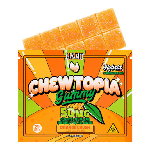 THC Habit Gomitas Chewtopia Delta 9 THC 50 mg Orange Crush