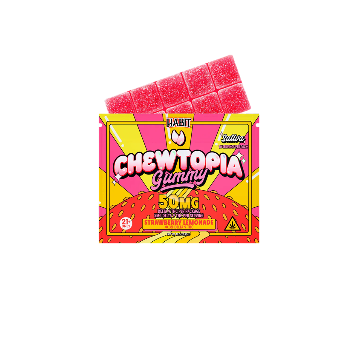 Habit Gomitas Chewtopia Delta 9 THC 50 mg Strawberry Lemonade-1