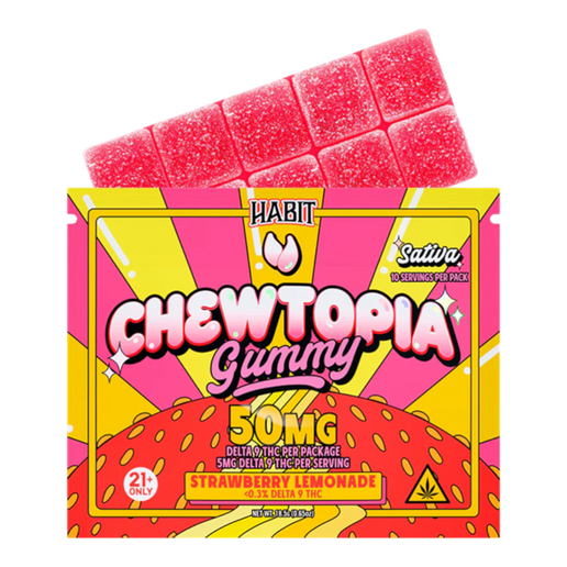 THC Habit Gomitas Chewtopia Delta 9 THC 50 mg Strawberry Lemonade