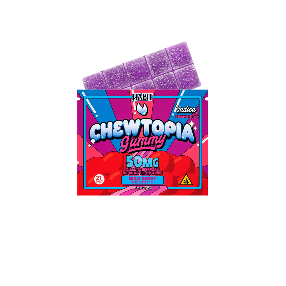 Habit Gomitas Chewtopia Delta 9 THC 50 mg Wild Berry