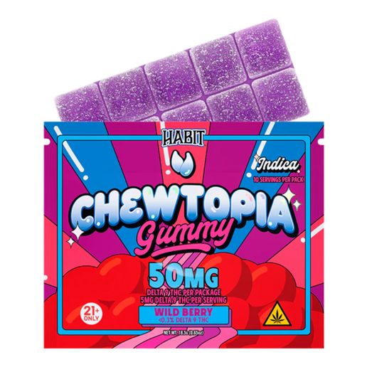 THC Habit Gomitas Chewtopia Delta 9 THC 50 mg Wild Berry