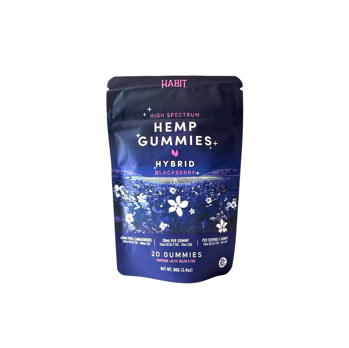 Habit | Gomitas Delta 9 THC 10 mg/pza + CBD 10 mg/pza | Blackberry - Hybrid | 20 piezas-1
